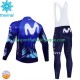 Movistar 2024 Herren Radtrikot Langarm + Trägerhose Lange (Winter Thermal Fleece)