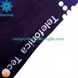 Movistar 2024 Herren Radtrikot Langarm + Trägerhose Lange (Winter Thermal Fleece)