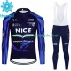 Nice Metropole Cote D Azur 2023 Herren Radtrikot Langarm + Trägerhose Lange (Winter Thermal Fleece)