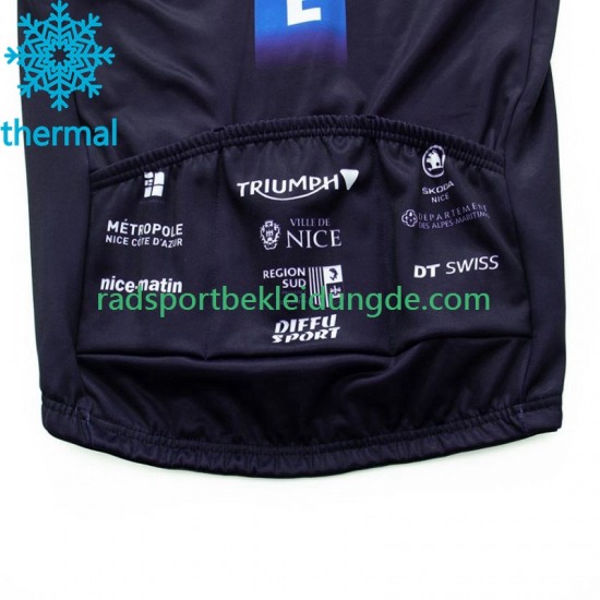 Nice Metropole Cote D Azur 2023 Herren Radtrikot Langarm + Trägerhose Lange (Winter Thermal Fleece)