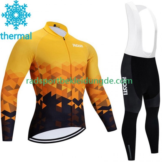 Rosti 2023 Herren Radtrikot Langarm + Trägerhose Lange (Winter Thermal Fleece) N002