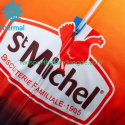 Saint Michel Auber 93 2023 Herren Radtrikot Langarm + Trägerhose Lange (Winter Thermal Fleece)