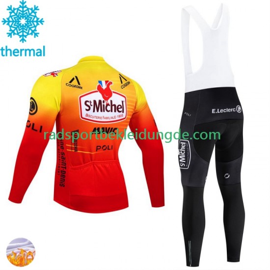 St Michel Auber 93 Mavic 2024 Herren Radtrikot Langarm + Trägerhose Lange (Winter Thermal Fleece)