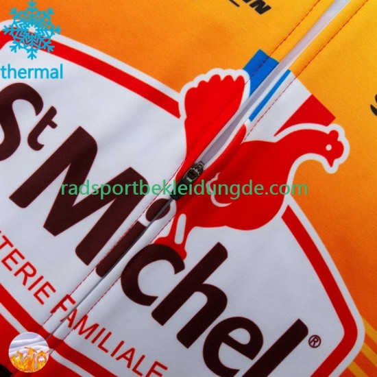 St Michel Auber 93 Mavic 2024 Herren Radtrikot Langarm + Trägerhose Lange (Winter Thermal Fleece)