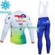 Totalenergies 2023 Herren Radtrikot Langarm + Trägerhose Lange (Winter Thermal Fleece)