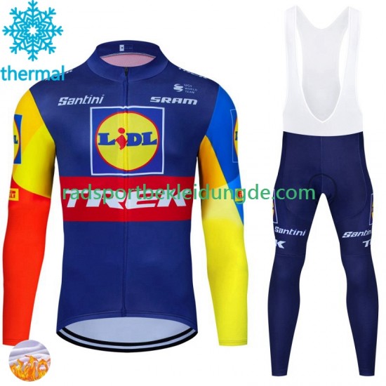 Trek Lidl 2024 Herren Radtrikot Langarm + Trägerhose Lange (Winter Thermal Fleece)