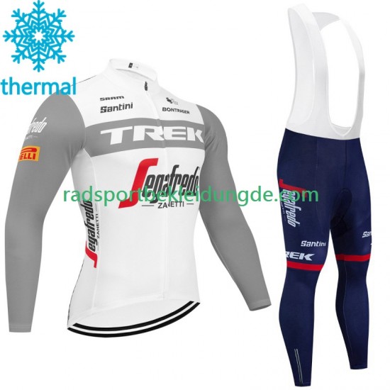 Trek Segafredo 2023 Herren Radtrikot Langarm + Trägerhose Lange (Winter Thermal Fleece) N003