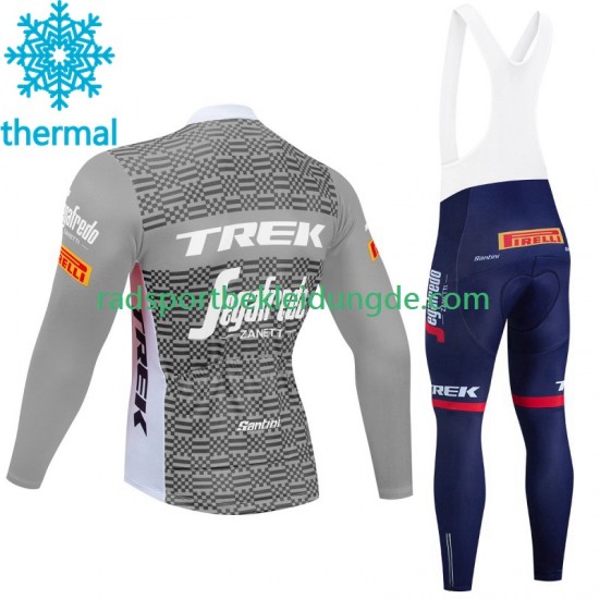 Trek Segafredo 2023 Herren Radtrikot Langarm + Trägerhose Lange (Winter Thermal Fleece) N003