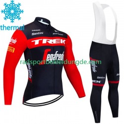 Trek Segafredo 2023 Herren Radtrikot Langarm + Trägerhose Lange (Winter Thermal Fleece)
