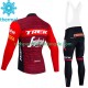 Trek Segafredo 2023 Herren Radtrikot Langarm + Trägerhose Lange (Winter Thermal Fleece)