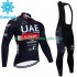 Uae Emirates 2023 Herren Radtrikot Langarm + Trägerhose Lange (Winter Thermal Fleece) N001