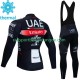 Uae Emirates 2023 Herren Radtrikot Langarm + Trägerhose Lange (Winter Thermal Fleece) N001