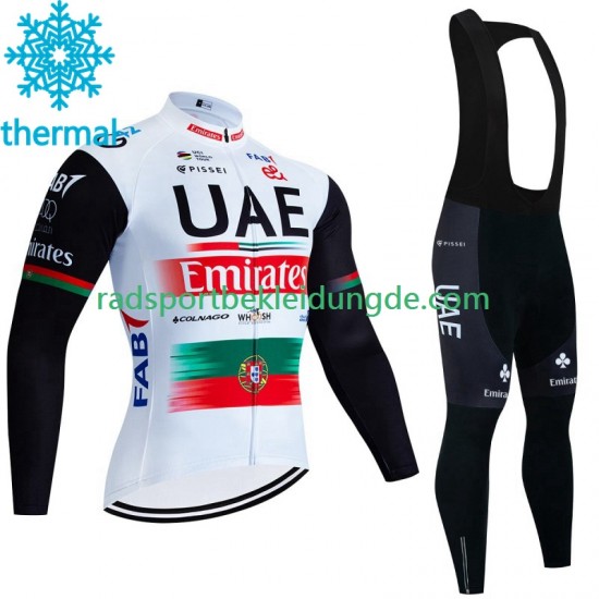 Uae Emirates 2023 Herren Radtrikot Langarm + Trägerhose Lange (Winter Thermal Fleece) N002
