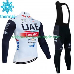 Uae Emirates 2023 Herren Radtrikot Langarm + Trägerhose Lange (Winter Thermal Fleece)