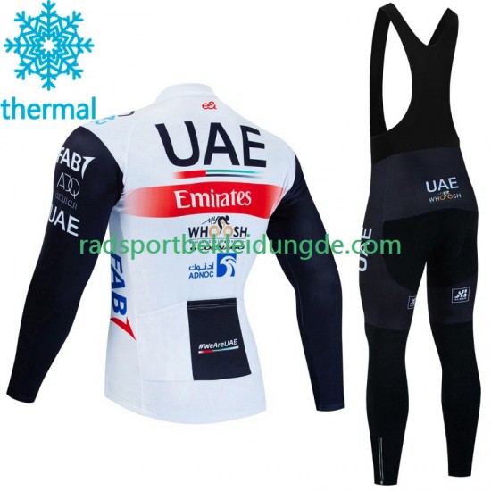 Uae Emirates 2023 Herren Radtrikot Langarm + Trägerhose Lange (Winter Thermal Fleece)