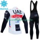 Uae Emirates 2023 Herren Radtrikot Langarm + Trägerhose Lange (Winter Thermal Fleece)