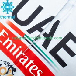 Uae Emirates 2023 Herren Radtrikot Langarm + Trägerhose Lange (Winter Thermal Fleece)