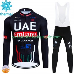 Uae Emirates 2024 Herren Radtrikot Langarm + Trägerhose Lange (Winter Thermal Fleece) N001