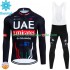Uae Emirates 2024 Herren Radtrikot Langarm + Trägerhose Lange (Winter Thermal Fleece) N001