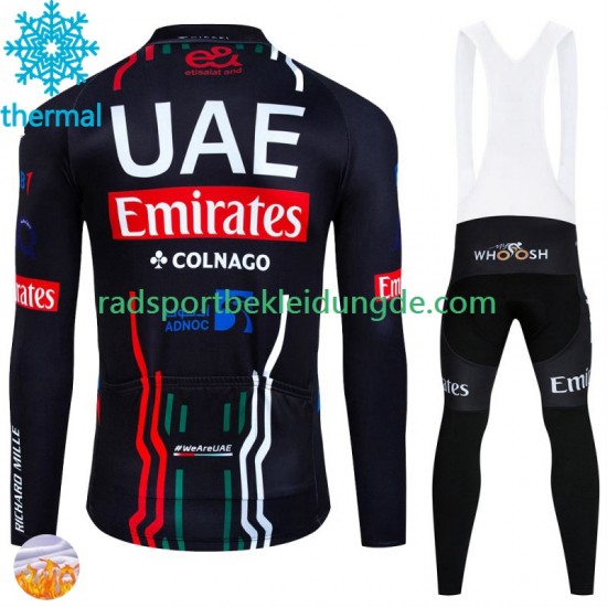 Uae Emirates 2024 Herren Radtrikot Langarm + Trägerhose Lange (Winter Thermal Fleece) N001