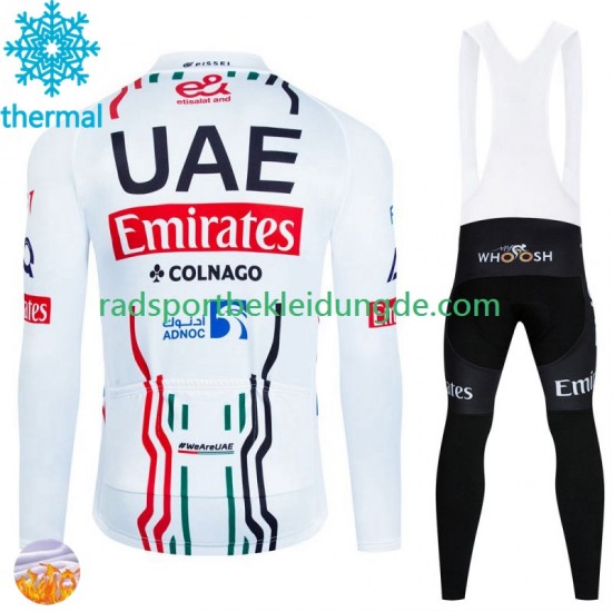 Uae Emirates 2024 Herren Radtrikot Langarm + Trägerhose Lange (Winter Thermal Fleece)