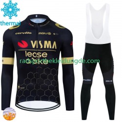 Visma Lease A Bike 2024 Herren Radtrikot Langarm + Trägerhose Lange (Winter Thermal Fleece) N001