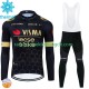 Visma Lease A Bike 2024 Herren Radtrikot Langarm + Trägerhose Lange (Winter Thermal Fleece) N001
