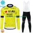 Visma Lease A Bike 2024 Herren Radtrikot Langarm + Trägerhose Lange (Winter Thermal Fleece)