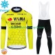 Visma Lease A Bike 2024 Herren Radtrikot Langarm + Trägerhose Lange (Winter Thermal Fleece)