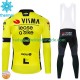 Visma Lease A Bike 2024 Herren Radtrikot Langarm + Trägerhose Lange (Winter Thermal Fleece)