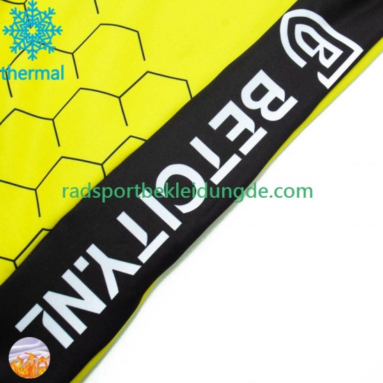 Visma Lease A Bike 2024 Herren Radtrikot Langarm + Trägerhose Lange (Winter Thermal Fleece)