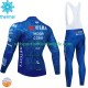 Visma Lease A Bike Tdf 2024 Blanc Herren Radtrikot Langarm + Trägerhose Lange (Winter Thermal Fleece)