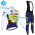 Wanty Circus 2023 Herren Radtrikot Langarm + Trägerhose Lange (Winter Thermal Fleece)