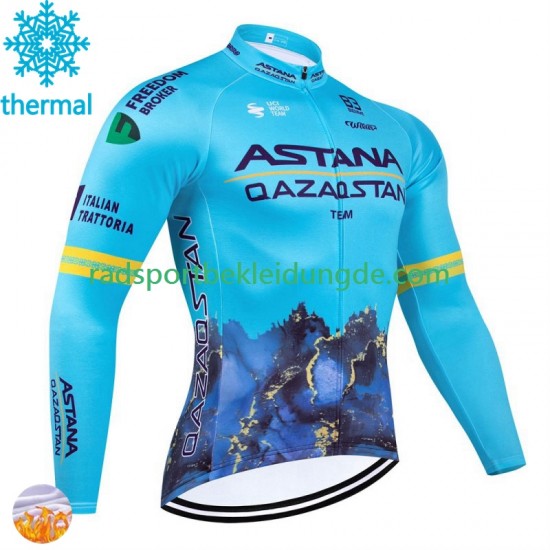 Astana Qazaqstan 2024 Herren Radtrikot (Winter Thermal Fleece) N001