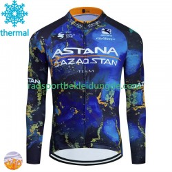 Astana Qazaqstan 2024 Herren Radtrikot (Winter Thermal Fleece)