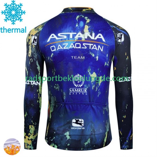 Astana Qazaqstan 2024 Herren Radtrikot (Winter Thermal Fleece)