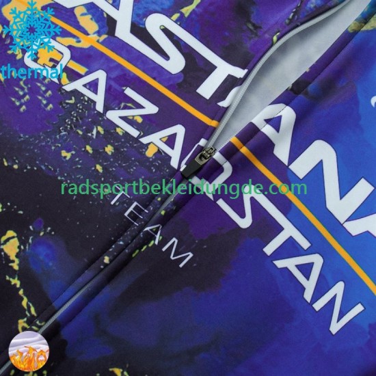 Astana Qazaqstan 2024 Herren Radtrikot (Winter Thermal Fleece)