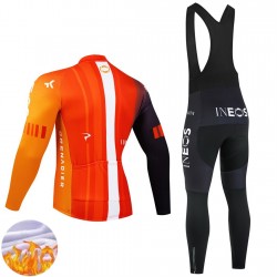 Ineos Grenadiers 2025 Herren Radtrikot Langarm + Trägerhose Lange (Winter Thermal Fleece)