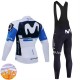 Movistar Team 2025 Herren Radtrikot Langarm + Trägerhose Lange (Winter Thermal Fleece) N001