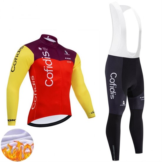 Team Cofidis 2025 Herren Radtrikot Langarm + Trägerhose Lange (Winter Thermal Fleece)