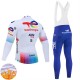 Team TotalEnergies 2025 Herren Radtrikot Langarm + Trägerhose Lange (Winter Thermal Fleece)