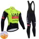 UAE Team Emirates XRG 2025 Herren Radtrikot Langarm + Trägerhose Lange (Winter Thermal Fleece)