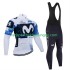 Pro Movistar 2025 Herren Radtrikot Langarm + Trägerhose Lange