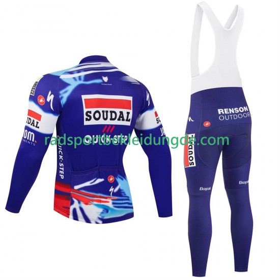 Pro Soudal Quick Step 2025 Herren Radtrikot Langarm + Trägerhose Lange
