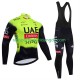 Pro Uae Team Emirates 2025 Fluo Herren Radtrikot Langarm + Trägerhose Lange