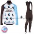 Radtrikot Langarm + Trägerhose Lange 2017 AG2R La Mondiale Winter Thermal Fleece M001