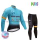 Radtrikot Langarm + Radhose Lange 2017 Astana Pro Team Kinder Winter Thermal Fleece M001