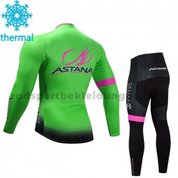 Radtrikot Langarm + Radhose Lange 2017 Astana Pro Team Kinder Winter Thermal Fleece M002