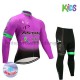 Radtrikot Langarm + Radhose Lange 2017 Astana Pro Team Kinder Winter Thermal Fleece M003