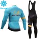 Radtrikot Langarm + Trägerhose Lange 2017 Astana Pro Team Winter Thermal Fleece M001